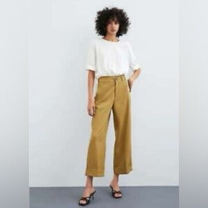 ZARA CUFFED TAN TROUSERS